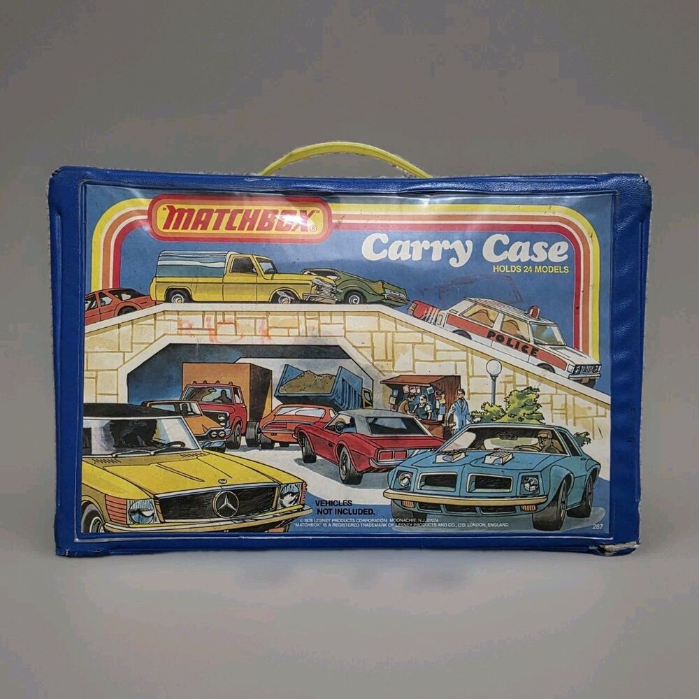 Vintage 1978 Matchbox Carry Case Lesney Products Corporation No Cars Blue FLAW